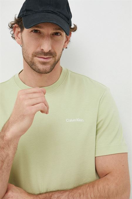 Bavlnené tričko Calvin Klein zelená farba