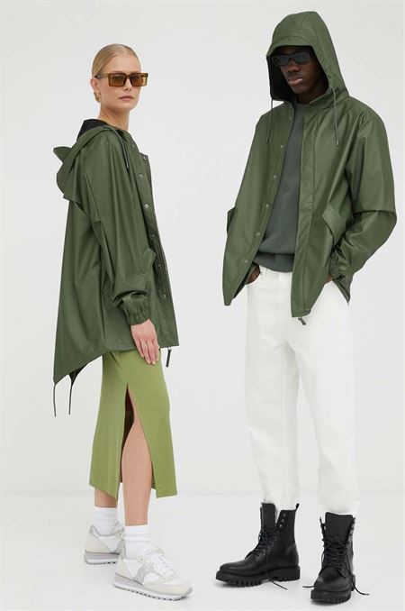 Nepremokavá bunda Rains 18010 Fishtail Jacket zelená farba