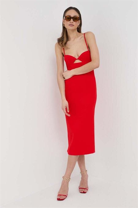 Šaty Bardot červená farba