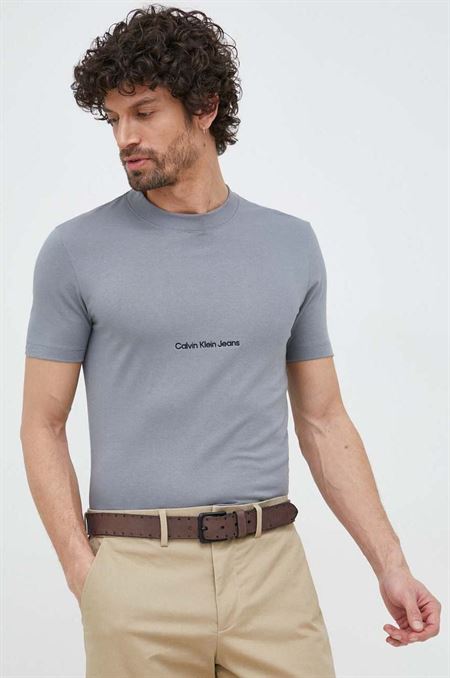 Bavlnené tričko Calvin Klein Jeans šedá farba