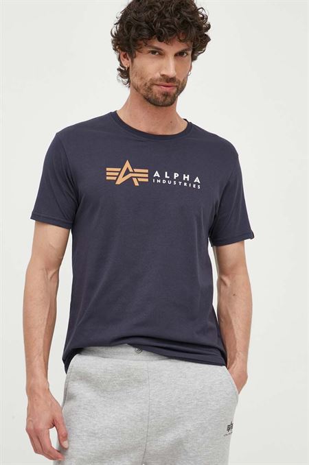 Bavlnené tričko Alpha Industries 118502.07-navy