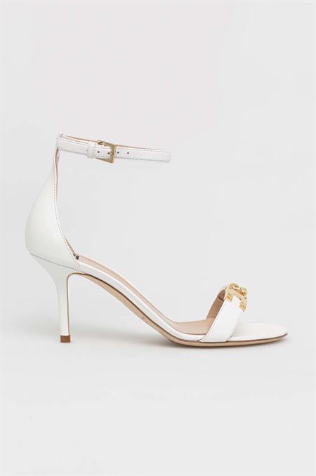 Kožené sandále Elisabetta Franchi biela farba