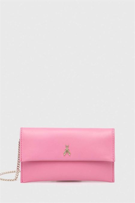 Kožená listová kabelka Patrizia Pepe ružová farba