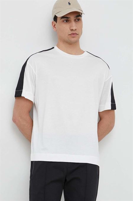 Tričko Emporio Armani pánske biela farba