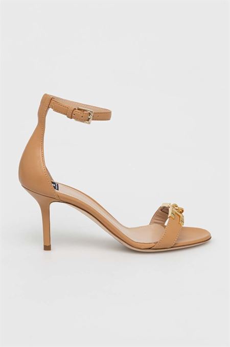 Kožené sandále Elisabetta Franchi hnedá farba