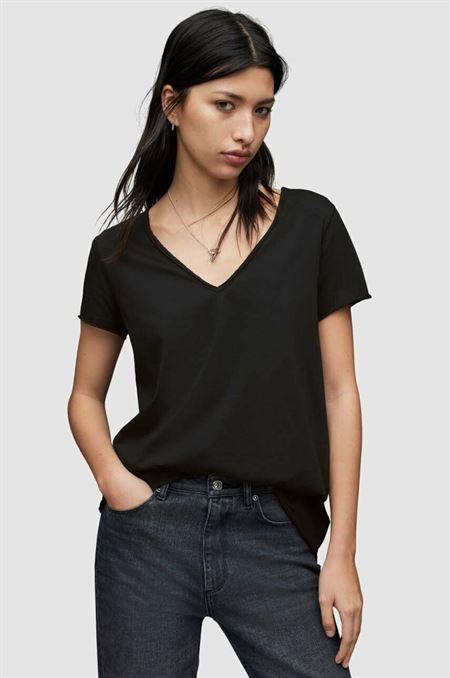 Bavlnené tričko AllSaints čierna farba