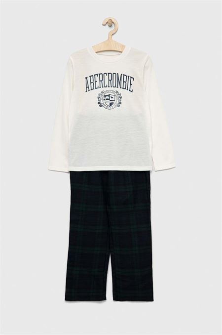 Detské pyžamo Abercrombie & Fitch zelená farba
