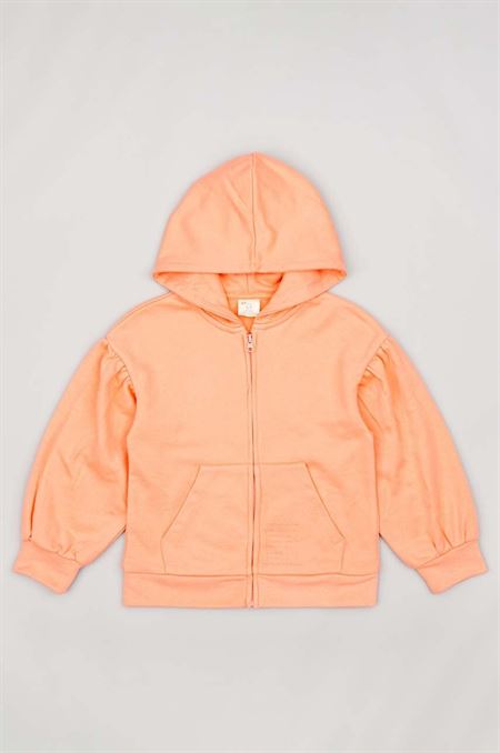 Detská bavlnená mikina zippy oranžová farba