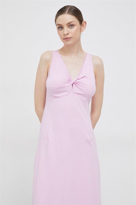 Bavlnené šaty Deha ružová farba