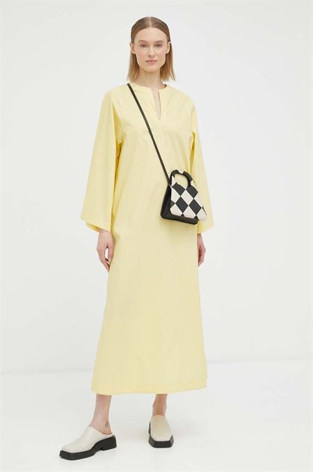 Bavlnené šaty By Malene Birger žltá farba