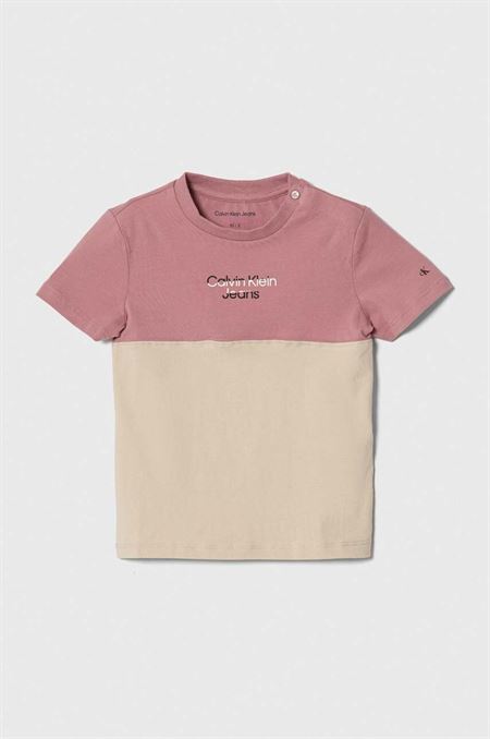Tričko pre bábätko Calvin Klein Jeans ružová farba