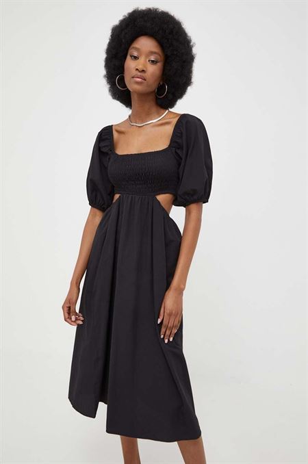 Bavlnené šaty Answear Lab čierna farba