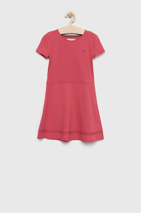 Dievčenské šaty Tommy Hilfiger ružová farba
