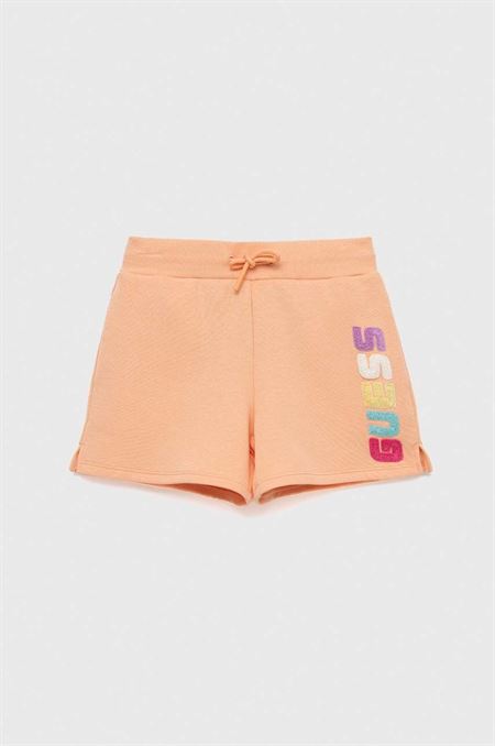 Detské krátke nohavice Guess oranžová farba