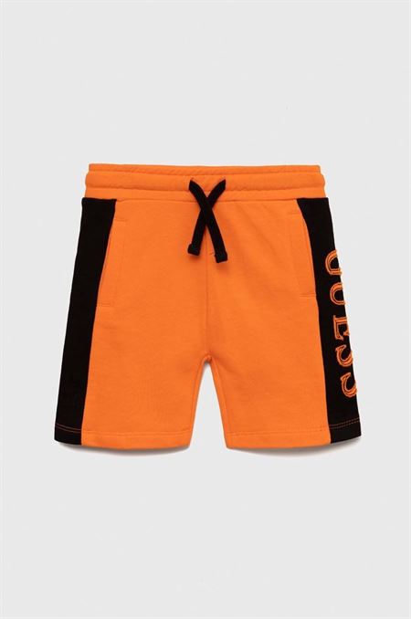 Detské krátke nohavice Guess oranžová farba