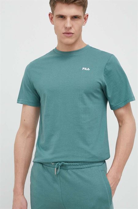 Bavlnené tričko Fila zelená farba