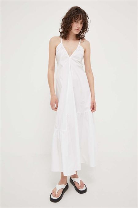 Bavlnené šaty Herskind biela farba