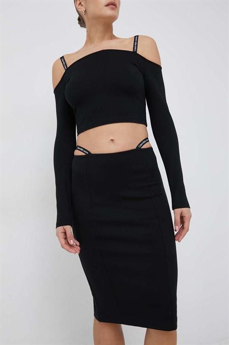Sukňa Calvin Klein Jeans čierna farba