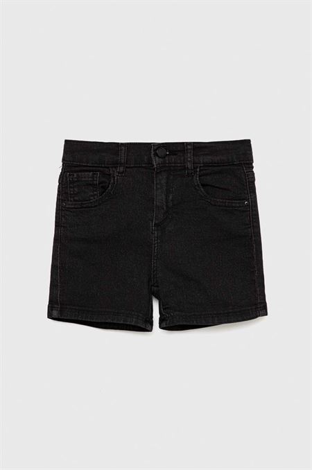 Detské rifľové krátke nohavice Guess čierna farba