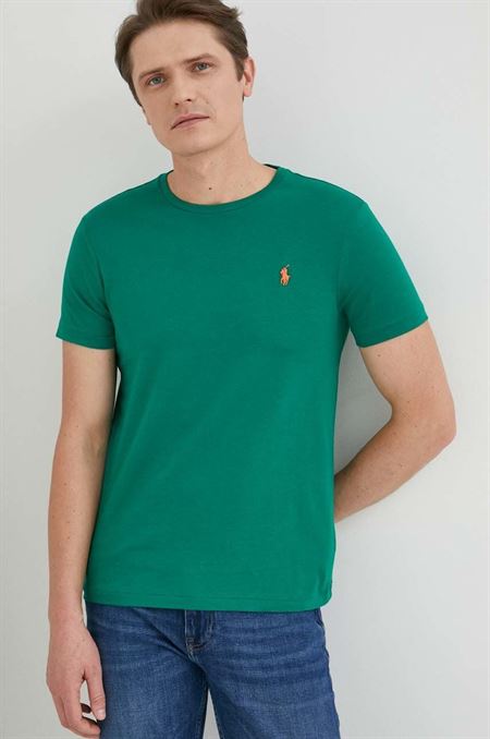 Bavlnené tričko Polo Ralph Lauren zelená farba