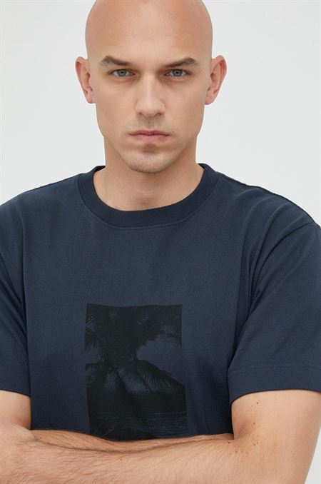 Bavlnené tričko Rip Curl tmavomodrá farba