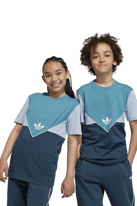 Detské bavlnené tričko adidas Originals tyrkysová farba