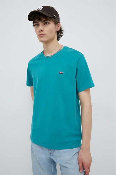 Bavlnené tričko Levi's tyrkysová farba