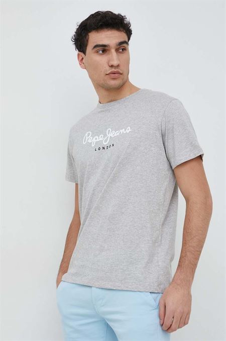 Bavlnené tričko Pepe Jeans Eggo šedá farba
