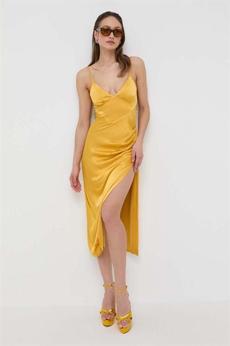 Šaty Bardot žltá farba