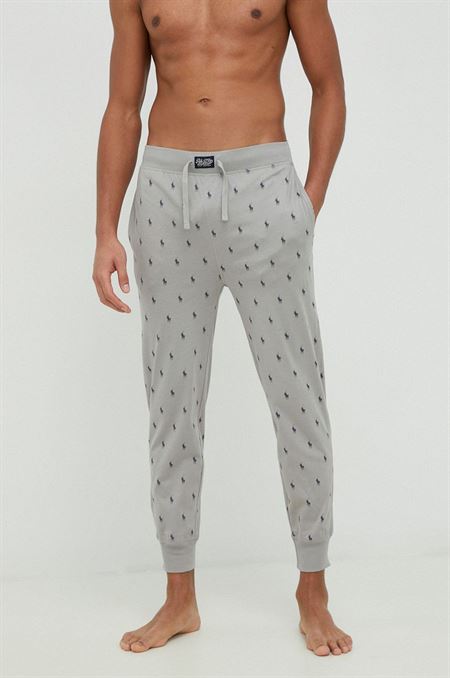 Bavlnené pyžamové nohavice Polo Ralph Lauren šedá farba