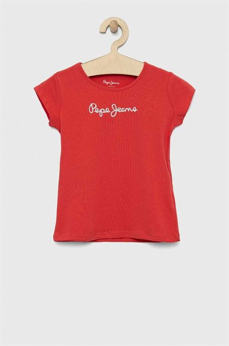 Detské tričko Pepe Jeans Červená farba