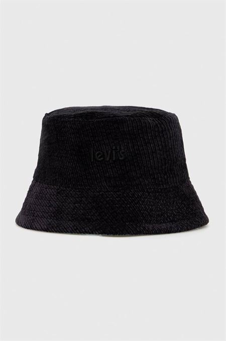 Obojstranný klobúk Levi's čierna farba