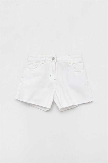 Detské rifľové krátke nohavice Birba&Trybeyond biela farba