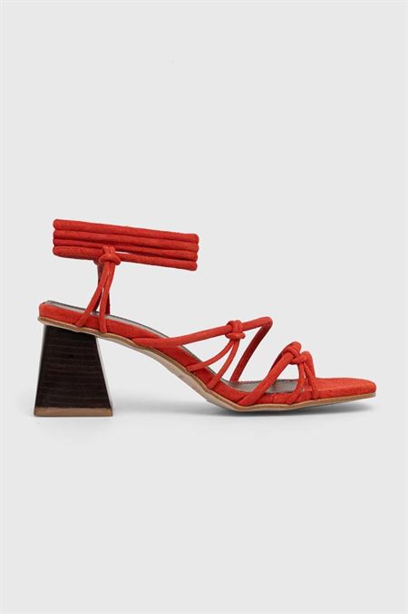 Semišové sandále Alohas Goldie červená farba