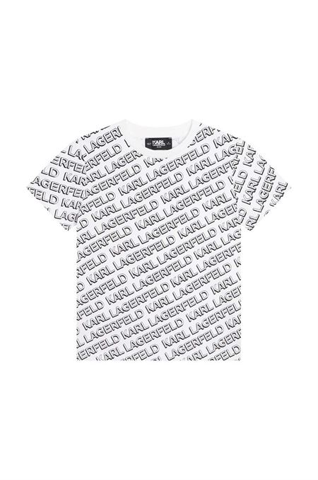 Detské bavlnené tričko Karl Lagerfeld šedá farba