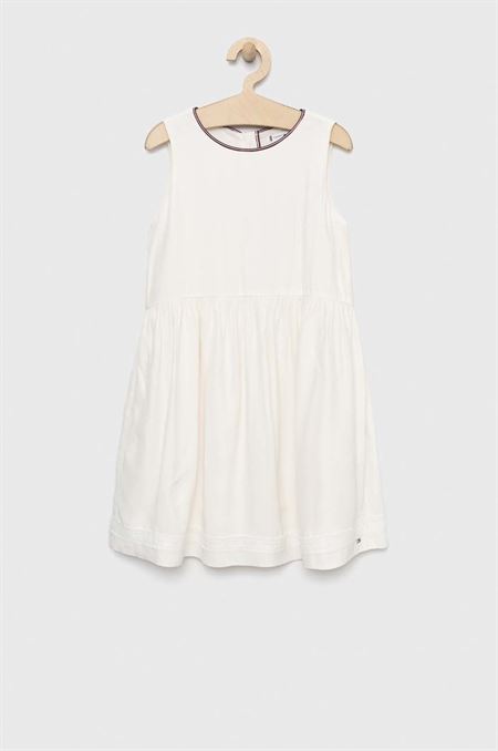 Dievčenské šaty Tommy Hilfiger biela farba
