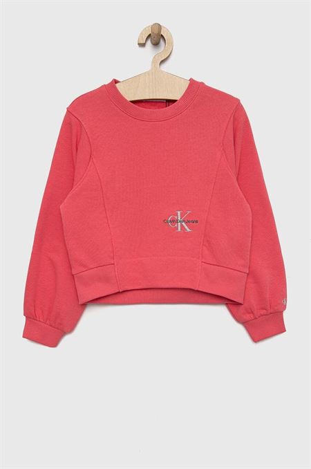Detská mikina Calvin Klein Jeans ružová farba