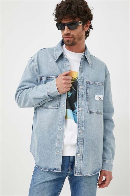 Rifľová košeľa Calvin Klein Jeans pánska