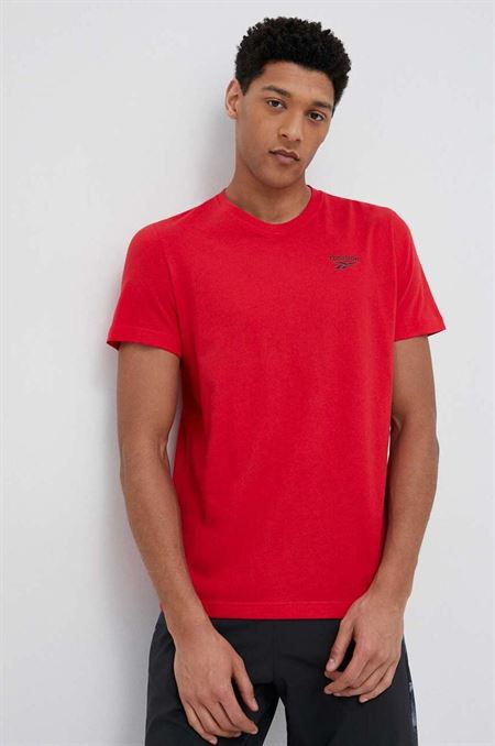 Bavlnené tričko Reebok červená farba