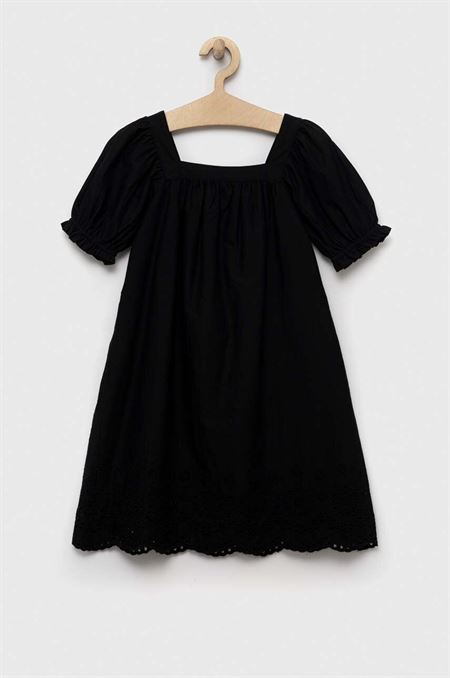 Dievčenské bavlnené šaty GAP čierna farba