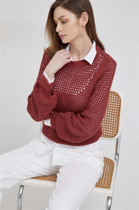 Bavlnený sveter Sisley červená farba