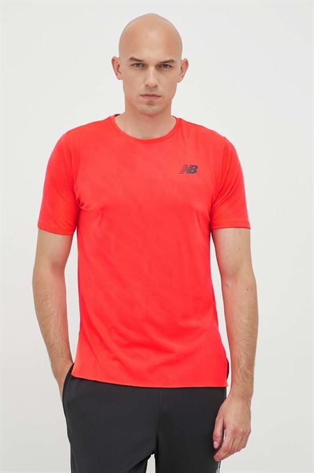 Bežecké tričko New Balance Nyc Marathon Q Speed červená farba