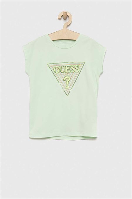 Detské tričko Guess tyrkysová farba