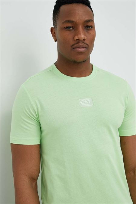 Bavlnené tričko EA7 Emporio Armani zelená farba
