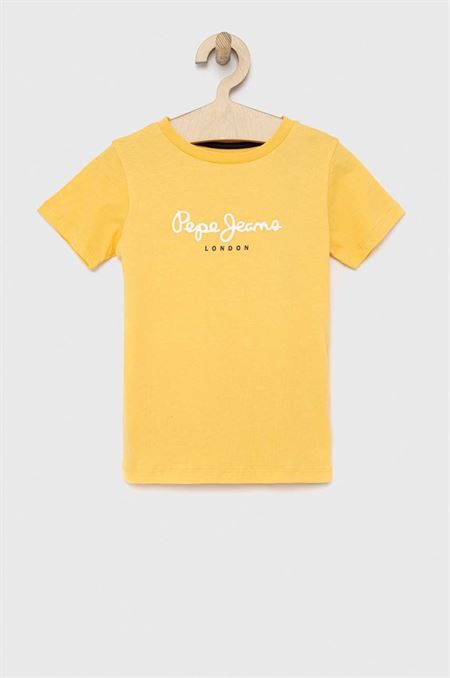 Detské bavlnené tričko Pepe Jeans PJL BJ žltá farba