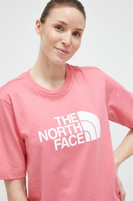 Bavlnené tričko The North Face ružová farba