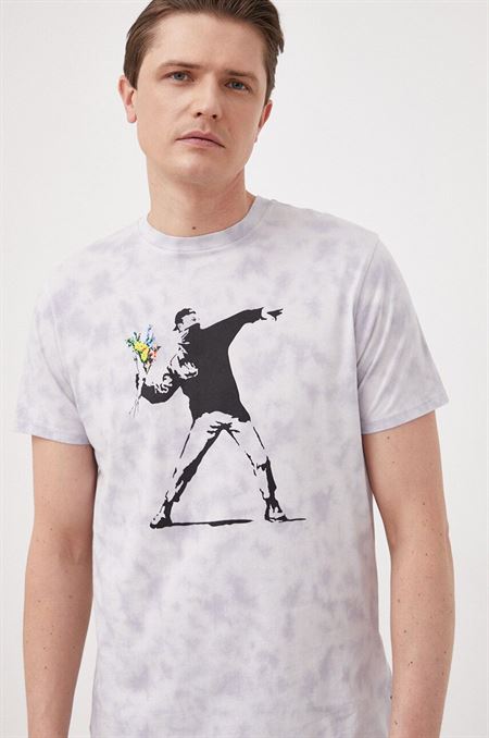 Bavlnené tričko Guess x Banksy vzorované