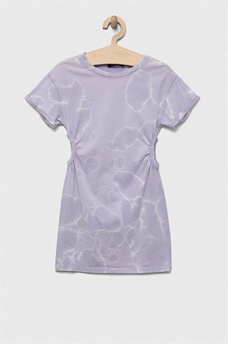 Dievčenské bavlnené šaty Sisley fialová farba