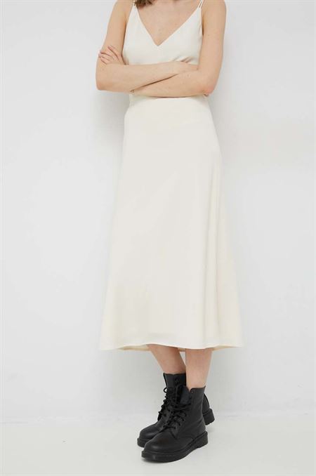 Sukňa Calvin Klein béžová farba