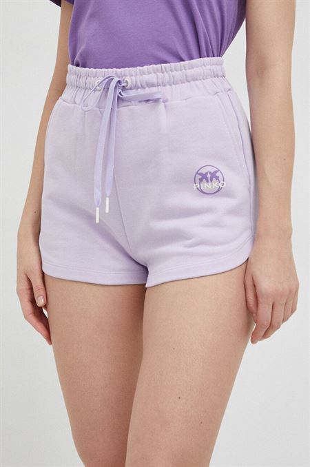 Bavlnené šortky Pinko fialová farba